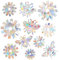 33 Stück Prism-Fenster-Abziehbilder PVC Anti-Kollisions-Aufkleber Vogelschutz Regenbogen Fensterfolie Kreisförmig Sonnenfänger Sticker Dekoration für Stoppt Vögel Türfenster (Blumen + Bienen)