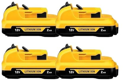 Batterie 12V 2Ah Lithium ION Compatible avec DeWalt DCB120/DCB123/DCB125, Outils sans Fil (DCD710, DCF610, DCT410), Batteries Rechargeables pour Outils électriques Lithium ION(DW 12V 2.0Ah X4)