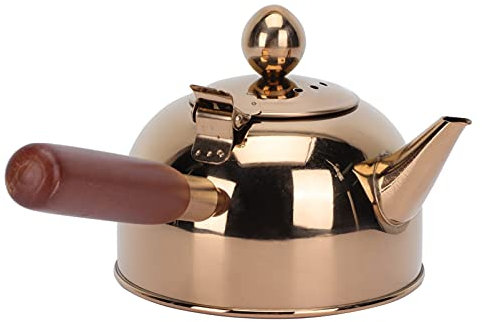 KWMAEEUID Théière en Acier Inoxydable avec infuseur Amovible pour thé en Feuilles Théière dorée (dorée)