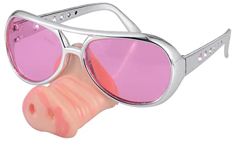 DOITOOL Lustige Schwein Nase Brille Party Sonnenbrille Mit Piggy Snout Design Für Halloween Karneval Kostümzubehör Witzige Brillen Party Lustige Sonnenbrille Mit Schweinenase