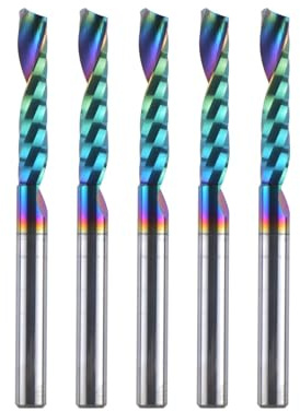 SpeTool 5 Fresas De Aluminio De 4 Mm Con Mango De 4 Mm, Fresa Vhm, Fresadora De Vástago, Longitud De Corte De 22 Mm, Con Revestimiento Dlc, Para Madera Y CNC