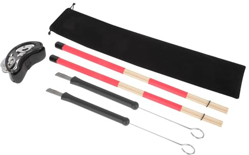 JOINPAYA Juego de Accesorios para Batería con Cepillos de Bambú y Metal, Alta Durabilidad y Multiuso para Baterías de Jazz y Sets de Percusión