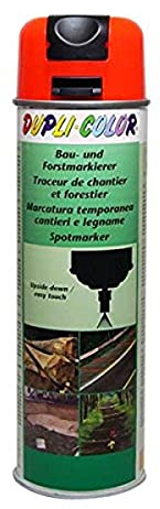 Dupli-Color 651915 Markierungsspray, 500 ml, B und F-Markierung Über-Kopf, Leuchtrot