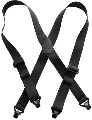 Hold-Up All Black 1.5-Inch No-Buzz X-Back Airport Suspenders