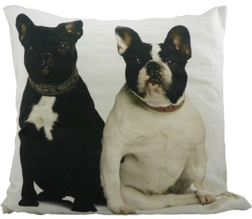 Mars & More Kanevas Kissen französische Bulldogs 50x50cm