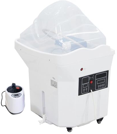 Appareil de spa tête avec cascade et massage hydro-jet – Bac de massage professionnel de la tête avec chromathérapie 7 couleurs, idéal pour les salons, les spas et la maison (blanc + fumé)