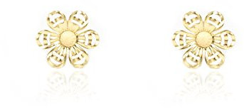 Damen & Kinder Blume Ohrstecker - Gelbgold 18 Karat (750)