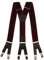 Olata 6 Clip Herren Hosenträger/extra breite Y-Hosenträger – 5 cm. Schwarz/Rot