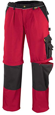 teXXor 2-in-1 Arbeitsbundhose Canvas 320 mit Cordura, 4031301028635,Rot (Red/Black) ,64