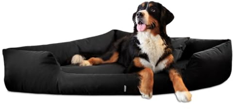 tierlando® Trivia Komfort Hundebett, Platzsparendes Eckbett, Dreieckbett mit abnehmbarem Oxford 600D-Bezug, Größe: 100x100cm | Farbe: 03 Schwarz