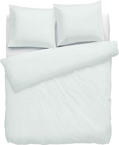 Heckett Lane Bettwäsche 100% Baumwolle Mako-Satin Uni Puntini 155x220 (80x80) Chalk Blue