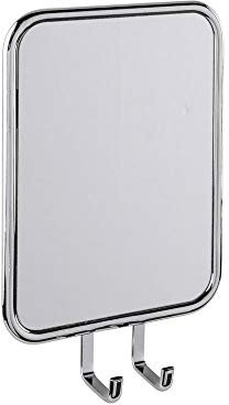 WENKO Express-Loc® Antibeschlagspiegel Cali - beschlagfreier Duschspiegel, Rasierspiegel, Befestigen ohne bohren, Edelstahl rostfrei, 13.5 x 20 x 6.5 cm, Glänzend
