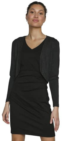KAFFE Bolero Astrid Damen Bolero Astrid Elegant Jäckchen Langarm Cardigan Bolerojacke Dark Grey Melange XXL