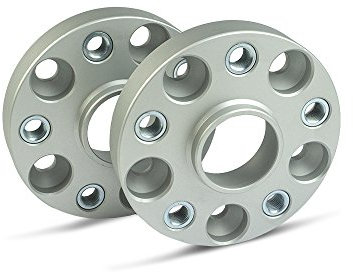 SCC Spurverbreiterung 13108BES - Buchse silber eloxiert - LK: 112/5 NLB: 57,1 GEW: M14x1,5 - 25mm - 2 Stück