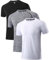 Holure Men's Sportswear Breathable T-Shirts Quick-Drying Short-Sleeve Shirts Black/Heather Grey/White M