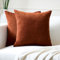 Encasa XO Chenille Kissenbezüge Set von 2 | Rust Orange - (20x20) (50x50 cm) | Dekorative Akzent Quadratische Wurfkissenbezüge Für Couch, Heimdekoration, Sofa