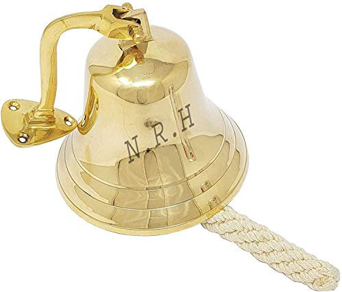 Schiffsglocke aus Messing im Vintage-Stil, antik, hängende Wandmontage, nautische Glocke, 15,2 cm Durchmesser