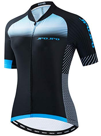 Weimostar Radtrikot Damen Fahrrad Trikot voller Reißverschluss Fahrrad Hemd Kurzarm Rennrad Kleidung Reiten Rennen MTB Top Kleidung für Damen Damen Bergsport Top Sommer schwarz blau Größe XL