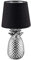 Navaris Tischlampe im Ananas Design - 35cm hoch - Deko Keramik Lampe für Nachttisch oder Beistelltisch - Dekolampe mit E14 Gewinde in Silber-Schwarz