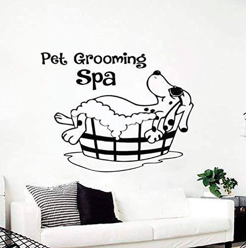 Wandaufkleber Wandtattoos Tapete Welpe Tierhandlung Wandtattoo Hund Salon Aufkleber Hund Pflege Spa Aufkleber Tier Innenarchitektur Dekor 53X42Cm