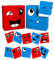 Holzspielzeug zum Ausdrücken, Baustein, magisches Gesicht, Montessori-Spielzeug, 16 Teile Holzpuzzle und 64 Karten