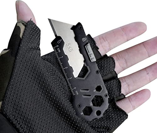 Strumento multifunzione Reccisokz 1 strumento portatile da campeggio all'aperto set di coltelli multifunzione portatile può incidere righello chiave apribottiglie ecc.