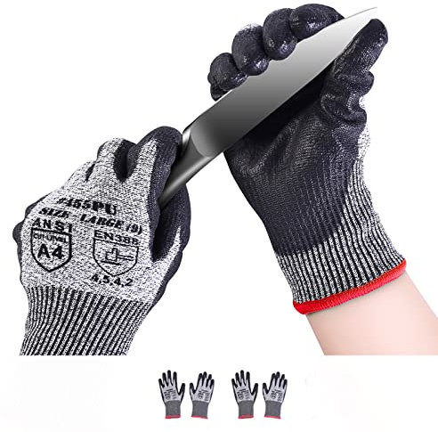 Donfri 2 Paar Schnittschutzhandschuhe Arbeitshandschuhe herren winter,handschuhe schnittfest garten handschuhe schnittfest dornenfest schnitzhandschuhe (Large)