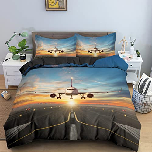 Bettwäsche 135 X 200 Flugzeug:Kinderbettwäsche für Mädchen und Jungen Bettwäsche · 2 Teilig · 1 Kissenbezug 80X80 + 1 Bettbezug135x200cm