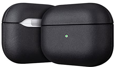 Haobobro Custodie Compatibile con AirPods Pro - Realizzata a mano - Protettiva Cover in Pelle di Bovina - Compatibile con la ricarica wireless - Custodia in pelle per AirPods Pro - Nero