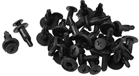 25 pezzi riutilizzabili in plastica push in paraurti parafango porta rivetti clip 8mm foro nero