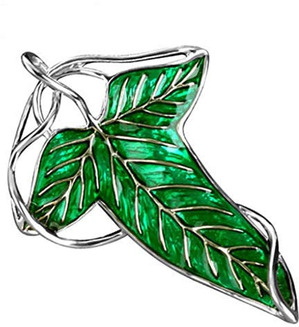 UKD Feuille Verte elfique Broche Broche Pendentif à breloque chaîne Collier Broche Broches pour Grands Cadeaux