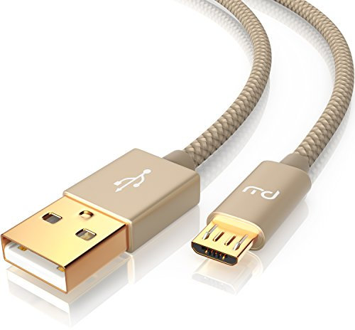 CSL - 2m Micro USB Kabel - 2,4A Schnellladekabel - Nylonkabel Metallstecker - High Speed Ladekabel für Android Smartphones Samsung Galaxy HTC Huawei Sony Nexus Nokia Kindle