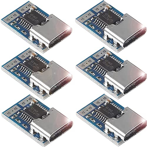 iHaospace 6 Stück PDC004-PD PD Decoy Modul, USB-C PD 12 V DC Feste Spannung Power Trigger Modul 5A Typ-C Buchse Eingang für Notebook (12 V)