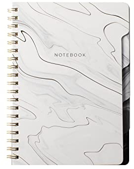 Fringe Studio Large Tab Notebook,Marble Gray, Flexible Paperback Cover, College Ruled, 5 Subject/Die-Cut Dividers, Notebook, 7.25 X 10, 180 Lined Pages (343005), Multicolor