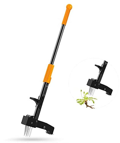 EEIEER Unkrautabzieher-Werkzeug, 101,6 cm, manuelles Unkrautwerkzeug für Gartenarbeit, integriertes Unkrautentfernungswerkzeug mit 4 Krallen für Rasen, Hof, Garten, Terrasse
