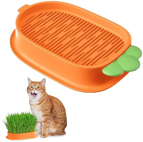 MEZOKUCEL Pflanzkasten für Katzen, Grastablett für Katzen, Tablett für die Keimung von Samen, Bio-Katzengras für Haustiere