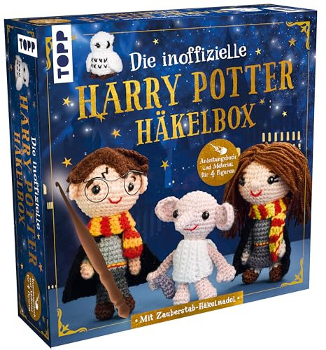 Die inoffizielle Harry Potter Häkelbox. Mit Anleitungsbuch und Material: Buch (32 S., DIN A5, Softcover), Häkelnadel, Acryl-Garn (9 Farben), Füllmaterial, Sicherheitsaugen, Nadel, Maschenmarkierer