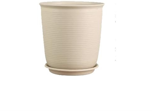 GRFIT Jardinière Intérieur et Extérieur Pots de Fleurs en Plastique et résine épaisse, Pots Succulents Ronds créatifs, Grands Pots de Fleurs for Balcon Pot de Fleur (Color : Beige 4pcs, Size : XXL)