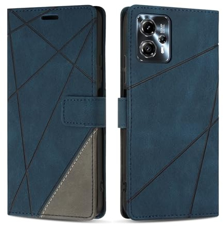 SONWO Handyhülle für Motorola Moto G13 / Moto G23 / Moto G53 Hülle, Premium PU Leder Handyhülle Wallet Silikon Schutzhülle Klapphülle für Moto G13 / Moto G23 / Moto G53, Blau