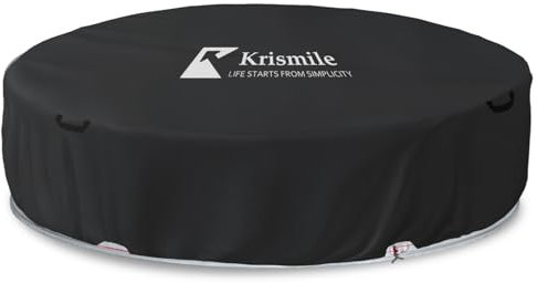 Krismile Solar-Tank-Poolabdeckung, robuster Allwetterschutz, 2,4 m, Poolabdeckung für oberirdische runde Pools mit Drahtseil und Seilwinde zum Befestigen