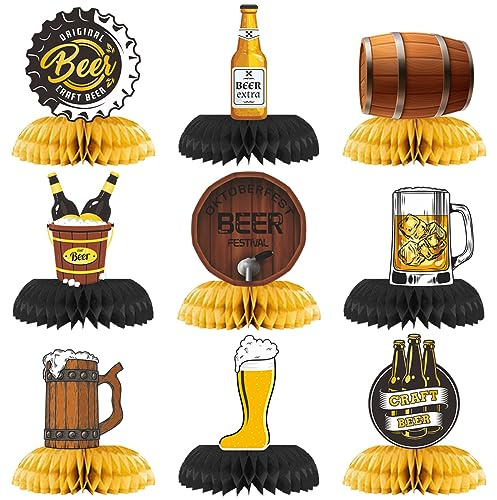 Oktoberfest Bienenwaben Deko, Bayrische Tischdekoration, Bierzeltgarnitur Tischdeko, 3D Bayern Party Tischaufsätze Deko für Oktoberfest Bierfest Geburtstag Bier Party Zubehör