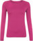 FASHION MY LOVE Women Ladies Long Sleeve Round Neck Plain Top Stretchy Casual Summer T-Shirts Basic Slim fit Tee Tops UK Plus Size 8-26 Cerise