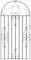 Classic Scroll Tall Bow Top Metal Garden Gate Galvanised Wrought Iron Style Swing Gate (1067mm Gap x 1905mm High CBZP44)