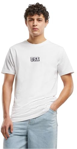 Mister Tee USA College Wording Patch Tee White, XL