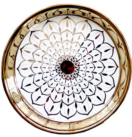 Vassoio in ceramica stile nordico per piccoli piatti, con finiture dorate, stile 01