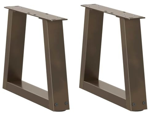 vidaXL Pieds de Table à Manger Forme V 2 pcs Acier Naturel Acier, Pied de Table, Pied Noir de Table à Manger, Pied de Table sur Pied