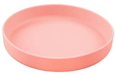Bojueshaw Food Silicone Feeding Bowl,Flat Cat Bowls,Non-Slip Drinking Bowl,Wide for Dry Food and Wet Food(Pink)