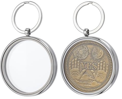 PLIGREAT 2 Pcs AA Coin Holder Keychain, 1.38 Coin Key Holder