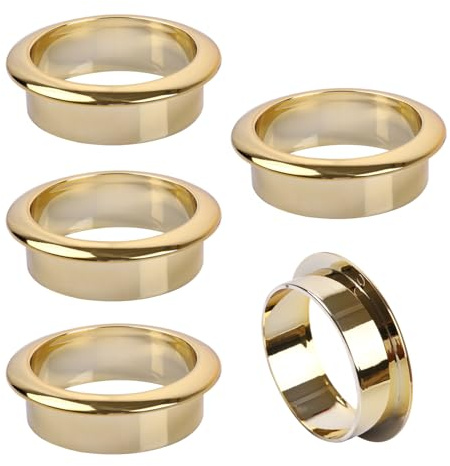 5 Pack Cable Grommets,18mm (12/32 inch) Gold Desk Cable Hole Covers,Wire Organiser for Office Desktops