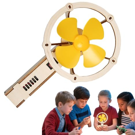 Fangfhai Kids Electric Fan Toy,Engineering Learning Kit Wooden Fan - Multifunctional Fun Goodie Bag Stuffers for Boys Girls Children's Day Birthday